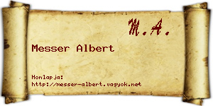 Messer Albert névjegykártya